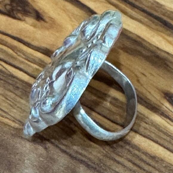 Vintage Retro Oversized Sterling Silver Boho Ring 5.5 - Picture 6 of 8